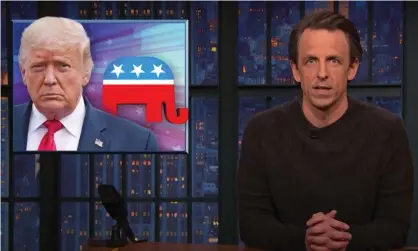  ??  ?? Seth Meyers: ‘Republican­s stuck by Trump no matter how bad he was for the party because they agreed with him. They were engaged in the same project and wanted the same things.’ Photograph: YouTube