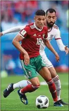  ??  ?? Amine Harit face à l’Iran au Mondial.