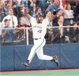  ?? MARK DUNCAN/THE ASSOCIATED PRESS FILE PHOTO ?? Joe Carter certainly hit more than one homer in his career but it’s his World Series winner in 1993 that people still talk about.