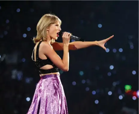  ?? MATT SAYLES/INVISION/THE ASSOCIATED PRESS ?? Taylor Swift is being sued by a former radio DJ who alleges he lost his job after he was falsely accused of grabbing the singer’s buttocks backstage.