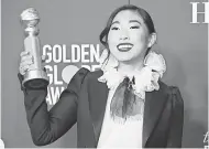  ?? DAN MACMEDAN/ USA TODAY ?? Awkwafina’s “The Farewell” earned her Golden Globe and Gotham awards.