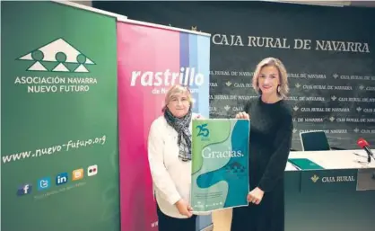  ??  ?? Elena Vizcay, directora de Nuevo Futuro, y Carmen Díaz de Rada, de marketing de Caja Rural de Navarra.