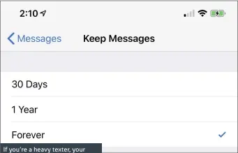  ??  ?? If you’re a heavy texter, your Messages app might be filling up your storage with a lot of data