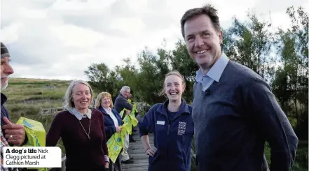  ??  ?? A dog’s life Nick Clegg pictured at Cathkin Marsh