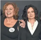  ?? JORDAN STRAUSS/INVISION/AP ?? Roseanne Barr and Sara Gilbert likely won’t be chummy again anytime soon.