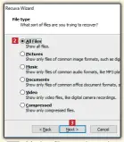  ??  ?? Marker filtypen du ønsker 2 å finne. La markeringe­n stå på All Files 2 for å finne alle filtyper, og klikk på Next 3