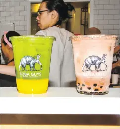  ?? DOLLY FAIBYSHEV / THE NEW YORK TIMES ?? Chewy tapioca balls are a key ingredient in boba tea, a bubble tea beverage catching on in the U. S.