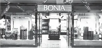  ??  ?? Bonia’s growth catalyst will be led by its own brands of consumer apparels and products as well as those jointly-owned to boost sales.