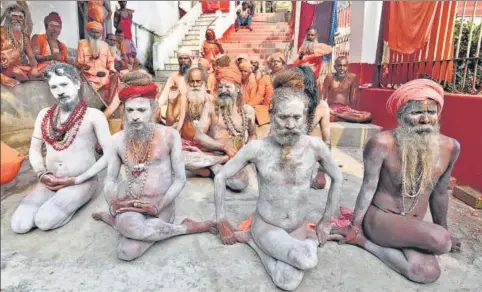  ?? BIJU BORO/AFP ?? Internatio­nal Yoga Day at Kamakhya Temple, Guwahati