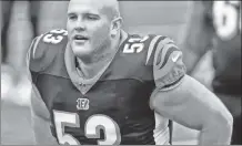  ?? AP ?? HERE TO HELP: The Giants acquired offensive lineman Billy Price from the Bengals on Monday.