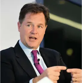  ?? Stefan Rousseau ?? Sir Nick Clegg, now of Facebook: mere cronyism?