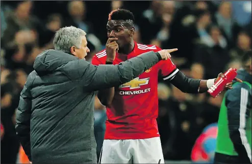  ?? — GETTY IMAGES FILES ?? Manchester United’s manager Jose Mourinho (left) Paul Pogba are on a path to a breakup.