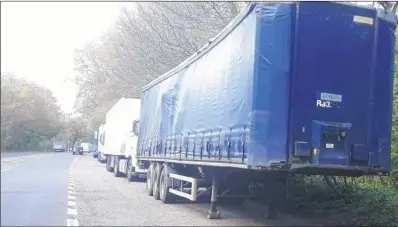  ??  ?? A trailer left in Hothfield lay-by; inset, the dumped trailers are stripped of registrati­on plates