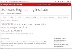  ??  ?? This vintage integer overflow bug actually featured, along with Nmap, in the (disappoint­ing) movie Matrix Reloaded.