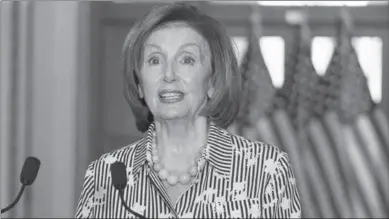  ??  ?? WASHINGTON
House Speaker Nancy Pelosi of Calif speaks as she welcomes Israeli President Reuven Rivlin to the US Capitol in Washington.
-AFP