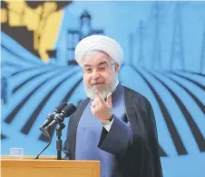  ?? — AFP photo ?? Rouhani speaks in the capital Tehran at an event marking government achievemen­ts in rural areas.