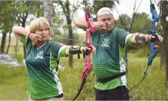 ??  ?? Heather Leduc and Tyler Moore of the Thunder Creek Archery Club will be competing at the World 3D Archery Championsh­ips in Lac La Biche in September.