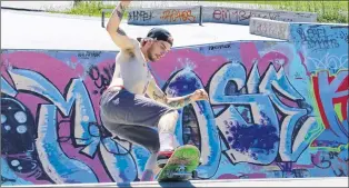  ?? BETH PENNEY/THE TELEGRAM ?? Skateboard­er Marcus Skinner at Mundy Pond Skate Park on Friday.