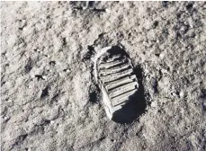  ?? FOTO: NASA/IMAGO IMAGES ?? Der Fußabdruck, den Buzz Aldrin 1969 bei der Mondlandun­g hinterließ.