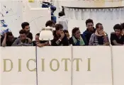  ?? ANSA ?? Diciotti. La nave è stata cinque giorni nel porto di Catania con 137 migranti