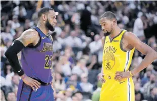  ?? AP ?? LeBron James y Kevin Durant volverán a ser compañeros de equipo en el Partido de Estrellas.