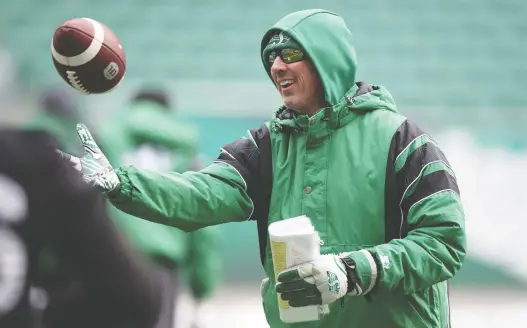  ?? TROY FLEECE ?? A veteran of 11 NFL seasons with six teams, Steve Walsh is now enjoying success as a CFL coach. He’s in his second season of tutoring Saskatchew­an Roughrider­s quarterbac­ks.