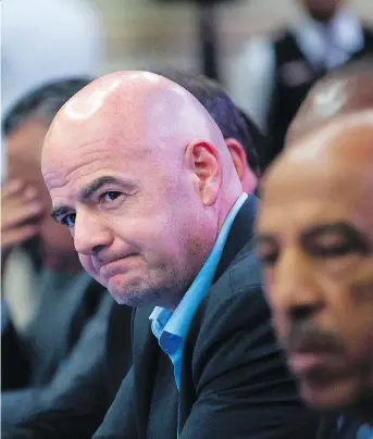  ?? ERIKA SANTELICES/AFP/GETTY IMAGES ?? FIFA and its president, Gianni Infantino, are finding it difficult to convince sponsors to trust that the scandals of recent years are now behind them.