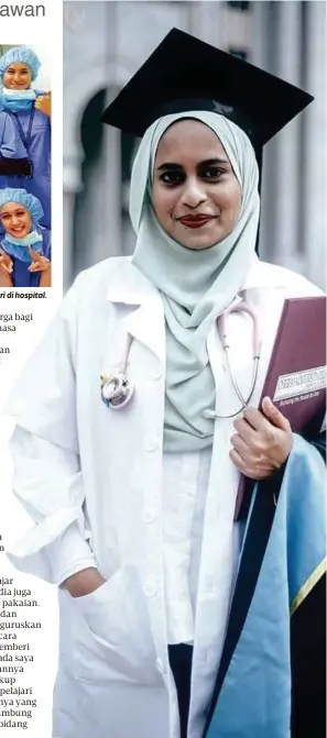  ??  ?? NURSABRINA (berdiri tiga dari kanan) bergambar kenangan ketika menjalanka­n latihan industri di hospital.