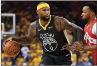  ?? AP/The Canadian Press/FRANK GUNN ?? DeMarcus Cousins (left) will join former New Orleans Pelicans teammate Anthony Davis. Cousins was one of five players the Los Angeles Lakers added in free agency Saturday.
