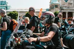  ??  ?? CLARION CALL Harley riders from all over the world rode into Prague for H-D’s 115th anniversar­y; (left) A KISS fan, part of the visiting legion of the Goth KISS Army