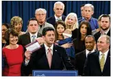  ?? WINMCNAMEE / GETTY IMAGES ?? House Speaker Paul Ryan, R-Wis., introduces tax reform legislatio­n Thursday in Washington.