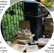  ??  ?? Thousands of fines have been handed out for dropping litter, and above, dumped pizza boxes