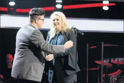  ?? Picture: SUPPLIED ?? OVER-ZOID: Karen Zoid, right, welcomes Port Elizabeth contestant Emma Ellis to her team on ‘The Voice SA’ season 2