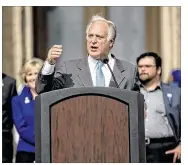  ?? TAMIR KALIFA / AMERICAN-STATESMAN ?? State Sen. Kirk Watson, D-Austin, seen earlier this month at a Capitol rally, introduced five bills Tuesday dealing with sexual assault on public and private college campuses.