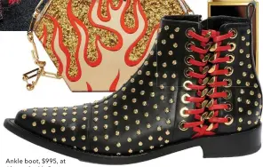  ??  ?? Ankle boot, $995, at Alexander Mcqueen.