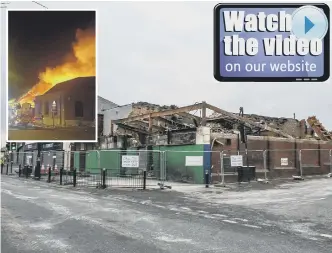  ??  ?? A fire ripped through the former bingo hall at the Green, in Southwick, on Friday night.