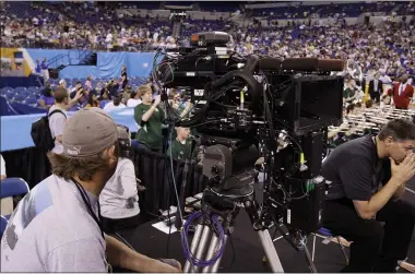  ?? MICHAEL CONROY — THE ASSOCIATED PRESS ?? A network television camera is seen during a practice session for the 2010NCAA Final Four in Indianapol­is.