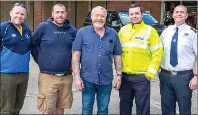  ??  ?? The Lally brothers with their dad Pat. From left: Ryan, Dean, Pat, Adam and Ross Lally.