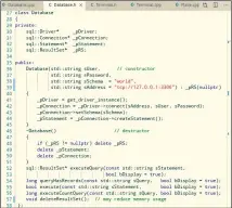  ??  ?? Figure 1: Database.h – The interface declaratio­n of the Database class.