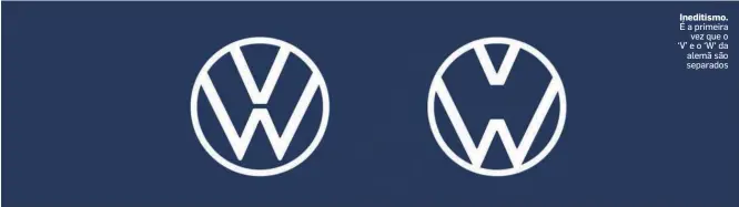  ?? VOLKSWAGEN ?? Ineditismo. É a primeira vez que o ‘V’ e o ‘W‘ da alemã são separados