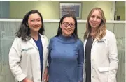  ?? COURTESY ?? From left to right are Rong Tang, MD, breast surgeon, Core General Surgery; YongLi Ji, MD, PhD, medical oncologist, Exeter Hospital; Virginia Osborn, MD, medical director of radiation oncology at Exeter Hospital – three of the physicians who care for breast cancer patients.
