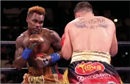  ?? EDWARD A. ORNELAS — GETTY IMAGES ?? Jermell Charlo, left, and Brian Castaño face off during their fight on July 17, 2021. The fight ended in a controvers­ial split draw, but they will meet again tonight in Carson.