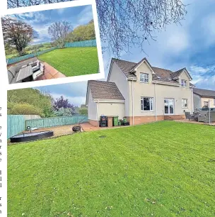  ?? ?? Great outdoors The huge rear garden has patio areas and idyllic countrysid­e views