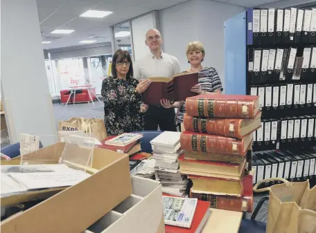  ??  ?? Sunderland Local History Library at the Elephant Tea Rooms with, from left, Julie Boad, Chris Bell and Sue Potts.