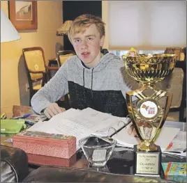  ?? JonaTHan RiLey/TC Media ?? Theo Thompson-Armstrong, a Grade 8 student at Gorsebrook Junior High, is putting in long hours studying for the Scripps National Spelling Bee in Washington, D.C., May 28 to June 3.