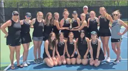  ?? ♦
Contribute­d photo ?? Calhoun Girls Tennis continued their impressive program tradition by defeating Cartersvil­le in the 7-AAAAA Tournament Finals at Dellinger Park to earn their 14th straight region championsh­ip.