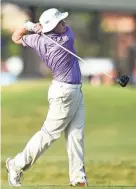  ?? CAITIE MCMEKIN/NEWS SENTINEL ?? Parker Elkins of Clarksvill­e is seen on the first hole while competing in the Class AA TSSAA state golf tournament at Seviervill­e Golf Club on Oct. 10.