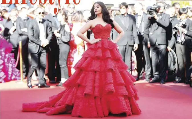  ??  ?? Indian actress Aishwarya Rai Bachchan poses as she arrives for the screening of the film ‘120 Beats Per Minute (120 Battements Par Minute)’ at the 70th edition of the Cannes Film Festival in Cannes, southern France. — AFP