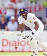  ?? AFP ?? Sri Lanka’s Angelo Mathews scored a patient half-century against England during the second day of the first Test.