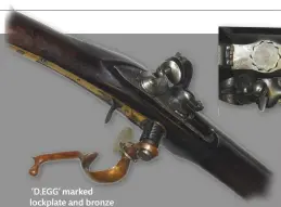  ??  ?? ‘D.EGG’ marked lockplate and bronze trigger guard that operates the action
Below: A Volunteer Ferguson rifle in standard military format (National Army Museum)